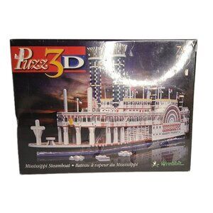VINTAGE WREBBIT PUZZ3D MISSISSIPPI STEAMBOAT PUZZLE 718 PIECES BRAND NEW SEALED